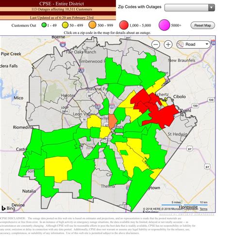 Cps power outage map - San Antonio, Texas - (February 5, 2021) - CPS Energy, the largest municipally owned electric and natural gas company in the United States, is launching a community-wide dialogue about future paths it could pursue to power San Antonio, Texas, the nation's 7 th largest city. In 2021, the utility will launch a community-wide dialogue by publicly releasing its Flexible Path SM Resource Plan ...